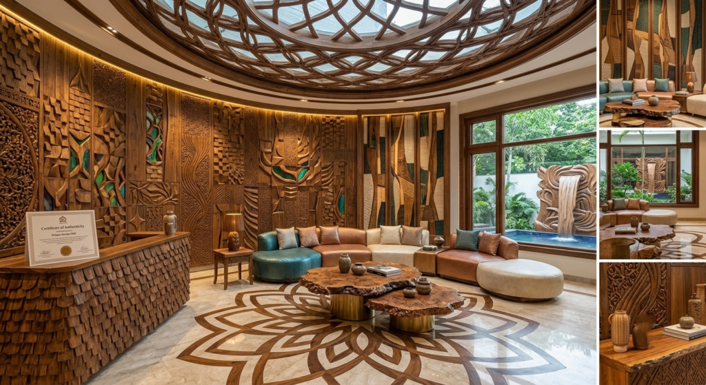 Modern Wooden Carving Ideas for Living Rooms